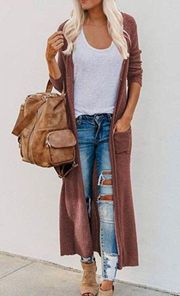 Button Down Knit Duster Cardigan