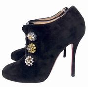 CHRISTIAN LOUBOUTIN BOOTINI MJ 100 MM SUEDE HEEL ANKLE BOOTS WMNS SIZE 7 $1,245
