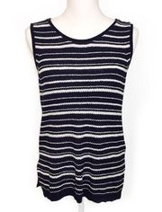 NWT Navy Blue White Striped Top