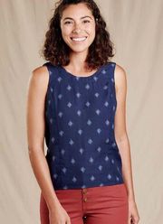 Toad&Co Hillrose Festival SleevelessTank Top in Navy Geo Motif | Small