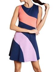 Hutch Fit and Flare Sleeveless Color Block Dress (M)