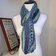 Infinity blue & olive green decorative scarf