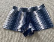 Blue & White Striped Shorts