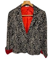 Bongo XL 3/4 sleeve animal print stretch blazer lightweight jacket C1 1638