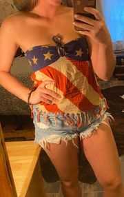 American Flag Strapless Top