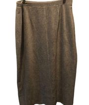 J.Jill Soft Velour Ribbed Maxi Pull On Skirt Gray Size L Stretch Casual Career