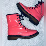 Wet Seal Pink Moto Combat Boots sz 7