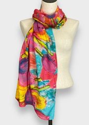 Scarf Floral Tulips Pastels Illustration Vibrant Easter‎ Spring Mothers Day