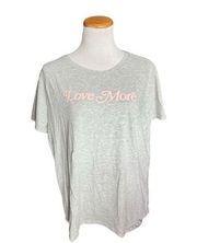 Womens Nine West Love More Gray Soft Spun Graphic Tee Shirt - Sz XXL