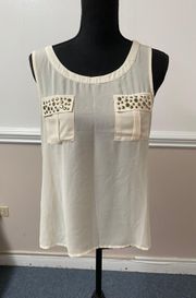 Swoon Cream Pocket Tank Top