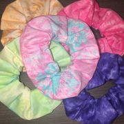 Handmade set of 5  tie-dye scrunchies