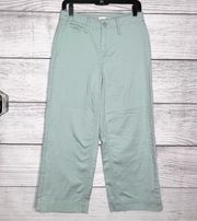 A New Day Wide Leg Cropped Pants Size 4 Mint Green Summer Jeans