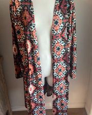Texas true threads duster kimono with pockets, Aztec western southwest NWT soft