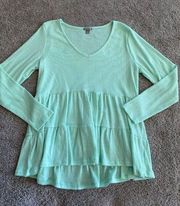 Falls Creek women’s extra large long sleeve light green sweater