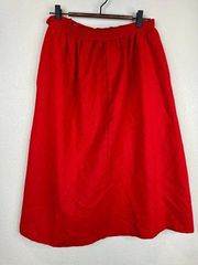 Hunter Sportswear Vintage A Line Skirt Size 14 Red Pleated Midi Lined 100% Wool