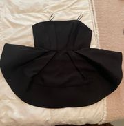 Black Peplum Strapless Top NWOT XS