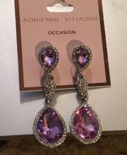 New Adrienne Vittadini Elegant Drop Earrings Lilac