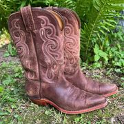 Tony Lama Americana Golden Tan Navajo Snip Toe Western Cowgirl Boots