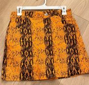 Ivy & Leo Orange Snake print Skirt