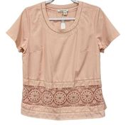 Coldwater Creek Women's Petite short Sleeve Tops Blouse size PS Peach Adult