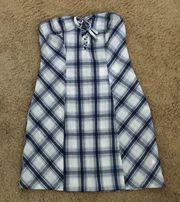 strapless gingham dress NWT