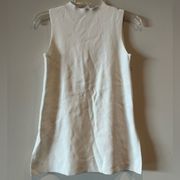 MM Lafleur white mock neck tunic top with side slits in size XS