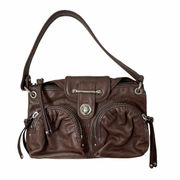 Botkier Small Convertible Leather Wristlet Clutch Shoulder Bag Dark Brown