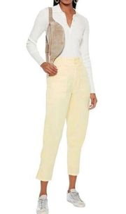 NWT Joie Mirenda Slim Crop Cargo Pants in pastel yellow Size 4