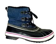 SKECHERS CALI HIGHLANDER DENIM SNOW BOOTS - size 9