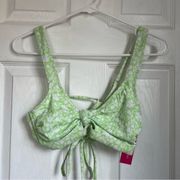 Xhilaration NWT Xhiliration green white floral bikini top swimsuit size D/DD y2k
