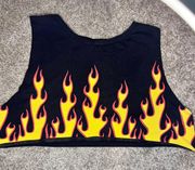 Flame Print Crop Top