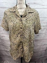 Notations clothing co. Size small snake skin short sleeve button down - 2245