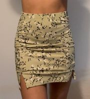 Green Floral Mini Skirt 