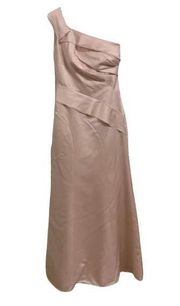 Vera Wang White One Shoulder Pink Bridesmaid Dress Size 6