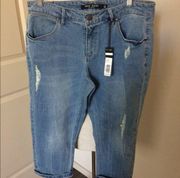 NWT max mineral distressed capri jeans 12 $49