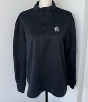 Nike  Houston Astros Quarter Zip Pullover Baseball Sweater Top XL in Black
