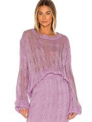 Kendall + Kylie NWT  Ripped Sweater In Lilac