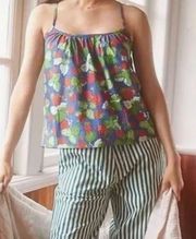 size S print fresh X anthropologie strawberry pajama set