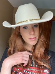 White Felt Cowboy Western Hat