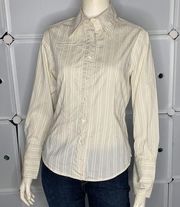 Jones New York Striped Button Down Shirt Size 4