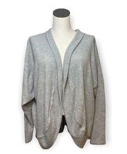 Socialite women’s Gray waffle knit open long sleeve cardigan Sz small