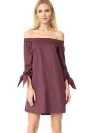 Tibi Structured Crepe Off-the-Shoulder Dress in Deep Burgundy Sz. 6