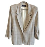 Vintage Requirements Houndstooth & Pearl Accent Blazer - size Large