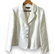 NWT Preston & York White Floral Pearl Rhinestone Wedding Formal Blazer - size 12