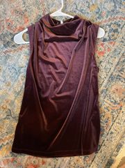 Mock Neck Velvet Tank