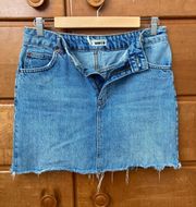 Denim Moto Skirt