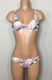 Volcom New.  lilac tropical bikini set.