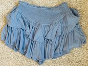 Blue  Flowy Skirt