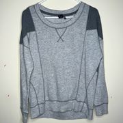 Zella crew neck sweater small grey color‎ block casual activewear athleisure