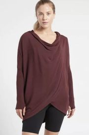 ATHLETA Purana Wrap Burgundy Sweatshirt